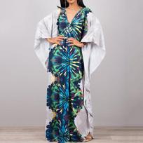 Kaftano spalvos kaklaraištis, laisvalaikio paplūdimio vasaros maxi Cover Up Maxi suknelė, moteriški drabužiai One Size white