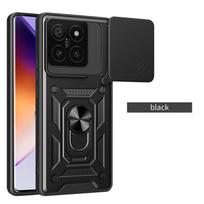 Šarvų dėklas Xiaomi 14T Dangtelis Xiaomi 14T Pro Su objektyvo apsauginiu žiedu Magnetinis stovo laikiklis Coque Fundas For Xiaomi 14T juoda