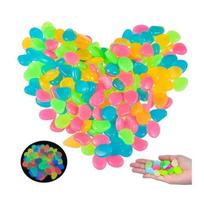 Fluorescent Pebbles - 300 Pieces - Natural Resin - White - Aquarium Decoration balta