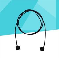 Ausinė - Apple - Airpods - Apsauginis laidas nuo pametimo - Silikoninė apyrankė - Juoda juoda
