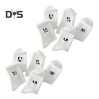 5 poros Unisex žieminės kojinės Animacinio veido siuvinėjimas Vidurio vamzdelio Didelio elastingumo apvyniojimas Neslystantis grindų kojinės Patogios Šilumos miegančios kojinės balta
