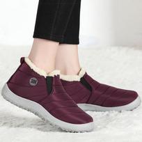Women Boots Fur Ankle Boots For Winter Shoes Women Waterproof Snow Boots Winter Botas Mujer Short Boot Female Botines Black Red 44 black