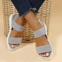 2024 Women Summer 2024 Sandals 2024 Mesh Casual Fish Mouth Sports Sandals Large Size Woven Flat Shoes Sandalias Mujer 36