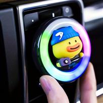 RGB LED Car Air Freshener Set - Music Sync Aromatherapy Diffuser with 3 Premium Scents (Ocean, Cologne, Lemon) - USB Powered Ice white