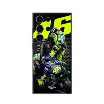 Telefono dėklas - MANIACASE - Samsung Galaxy S24 ultra - Valentino Rossi logotipas - Silikonas TPU - Juodas juoda