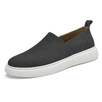 Fashion Spring White Sole Outdoor Sports Shoes Suede Loafers Shallow Cut Designer Leather Shoes Soft Sole Walking Sand Gray Men's Shoes 37 pilka spalva