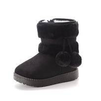 Cross-border classmates hairball snow boots thickened children's boots warm cotton shoes 20 juoda