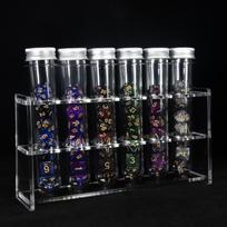 6 Sets(42pcs) Multi-Sides Dice Set with Tube Polyhedral RPG Dice for RPG,D&D Role Playing Game white