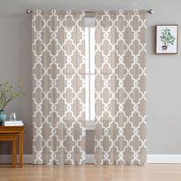 Geometrinis rombas Maroko užuolaida langui tiulis svetainei miegamajam virtuvės lango apdailos dekoracijos užuolaidos W135 x H114cm gray