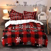 Christmas Theme Duvet Cover Set, Christmas Tree Gingerbread Man Snowflake Print Bedding Set Soft Comfortable Breathable Duvet C EU Twin 135x200cm