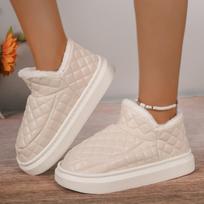 Fashion Women Boots 2024 New Winter Fur Warm Boots Women Outdoor Plush Indoor House Boots Anti Skid Padded Platform Home Shoes for Women 36-37 smėlis