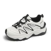 Fashion Spring and Autumn New Ladies' Casual Joker-enhanced Sneaker Mesh Breathable Non-slip Comfortable Running Shoes 35 juoda