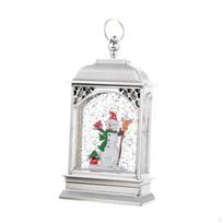 Christmas Snow Globe Glitter Lighted Lantern Night Light Desktop Ornament