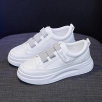 Fashion Casual Fashion Sneakers Women's Hook & Loop Mesh/Leather Comfortable Thick Bottom Sport Shoe Breathable Ladies Vulcanize Shoe 35