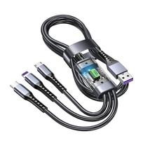 3 in 1 100w skaidrus greito įkrovimo laidas C tipo Usb Micro skirtas iPhone Samsung Huawei Xiaomi pilotinės lempos įkroviklis USB C 1.2m juoda