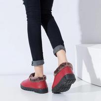Fashion Hot sale Women natural real fox fur snow boots fashion boots for women high quality genuine cow leather winter Ankle boots 896 5 raudona