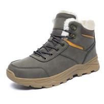 Fashion Super Warm Winter Snow Boots With Fur Plus Size 39-46 Hiking Boots Men Non-slip Outdoor Sneakers Men High Top Warm Shoes 46 juoda