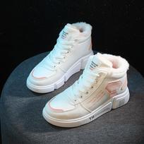Fashion Warm and Comfortable Women's Skateboarding Shoes with Artificial Fur and Cotton, Ideal for Winter sneakers women 40 white