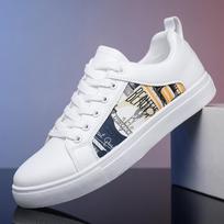 Madingi vyriški laisvalaikio batai Nauji grafiti vulkanizuoti batai Madingi vyriški žemi plokščiapadžiai batai Didelio dydžio sportbačiai Balti batai vyrams Vasara 39