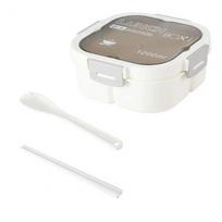 Food Grade Lunch Box Lock Design Student Bento Box High Capacity Heat Resistant Kids Food Container  Store Lunch white