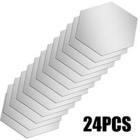 3D veidrodinis sienų lipdukas Meninis sienų dekoravimas Lipnūs pasidaryk pats 100 mm 24 vnt namų dekoro šešiakampiai lipdukai veidrodiniai dekoro lipdukai White