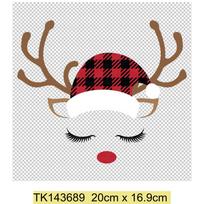 Deer Xmas Tree Car Print Heat Transfer Apron Kids School Bag T-Shirt Sticker Clothes Handbag Washable Patch Decor Holiday Gifts