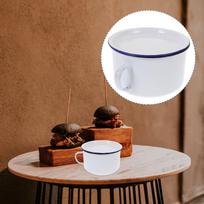 Salotų serviravimo reikmenys Emaliai greitai paruošiamų makaronų dubuo Ramen dubenys Retro emaliuoti troškintuvai studentams balta