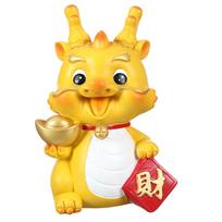 2024 Dragon Decorative Coins Holder Desktop Keys Holder Resin Animal Coins Box for GoodLuck and Savings Home Decor