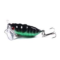 Japoniškas mikro masalų rinkinys: Plaukiantis upėtakis, Paviršinis cikadas, Upėtakio imitacija ir Baltašoniai masalai. KC003-6, 4CM-4.4G black