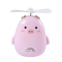 Cosmetic Beauty Mirror USB Charging Mini 2 Fan 2 in 1 Adjustment and Flexible Suitable for Ladies Office Travel white