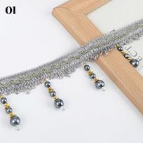 10 Meter Curtain Trims Beaded Lace Fringe DIY Curtain Sewing Trim Tassel Edge Home Curtain Sofa Upholstery Decor Accessories 10 M