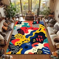 Colorful Graffiti Pattern Area Rug Non-Slip Carpet for Home Living Room Bedroom Kitchen Rug Bathroom Decor Floor Mat Doormat 40X60cm-16x24in