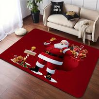 Christmas Santa Claus Area Rug for Christmas Room Decor Non-Slip Carpet Washable Floor Mat for Home Living Room Bedroom Decor 40X60cm-16x24in