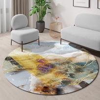 Luxury Gold Round Carpets for Living Room Sofas Decoration Large Area Rugs Bedroom Decor Anti Slip Floor Mats Chair Rug Washable 60cm 23.62 in gray