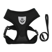 1 Set Dog Harness Adjustable Sweat-absorbent Minimalist Reflective Strip Pet Leash Pet raudona