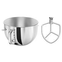 Nerūdijančio plieno profesionalus tešlos kabliukas ir maišymo indas 5 ir 6 litrų maišytuvams Kitchenaid 5 Plus ir 600 serijos maišytuvams CHINA white