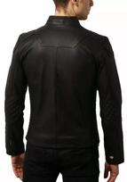 Design New Men's Black Leather Jacket 100% Lambskin Stylish Moto Biker Jacket XS juoda