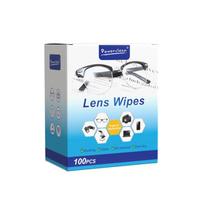 Vienkartinės lęšių valymo servetėlės - Tarptautinė anglų pakuotė 100 pieces/box gray