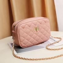 Women Crossbody Bags New Small Square Bag Trend Fashion Korean Rhombic Lattice Chain Bag Female Portable Commuter Shoulder Bags brown