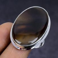 Montana Agatas Brangakmenis 925 Sterlingas Sidabras dovana Papuošalai Žiedo Dydis 10 P4m27 black