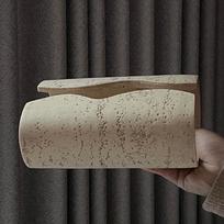 Cave Stone Texture Tissue Box Living Room High-end Desktop Coffee Table Creative Paper Box gray