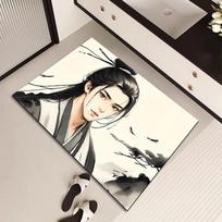 Antique Character Floor Mat Bathroom Diatom Mud Absorbent Door Mat Bathroom Toilet Mat Bathroom Door Non-slip Mat 40 * 60CM Diatom Mud white