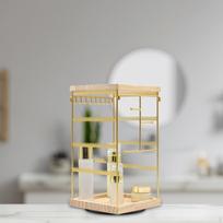 Rotating Jewelry Organizer Display Earring Holder Multifunction Cosmetic Stand auksas