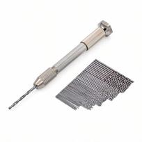 51Pcs/Set Mini Micro Aluminum Hand Drill with Keyless Chuck Twist Drill Bit Sets sidabras