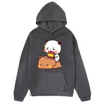 Funny Bubu and Dudu Brownie Bear Couple Hoodie Girl Kawaii Cute Print Sweatshirt Women Clothes Men Casual Winter Autumn Hoody S