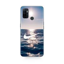 Coque pour Oppo A32 nike logo blanc mer soleil juoda