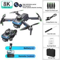 S118 Pro Mini Drone 8K HD ESC trijų kamerų Dron 2.4G WIFI FPV kliūčių išvengimo optinio srauto padėties nustatymo šepetėlis atnaujintas Quadco žaislas 1 battery juoda