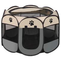 Foldable Pet Tent Kennel Cat Delivery Room Octagonal Fence Puppy Shelter Detachable Summer Pet Tent Outdoor Cat Cage Dog Fences M 91x91x58CM gray