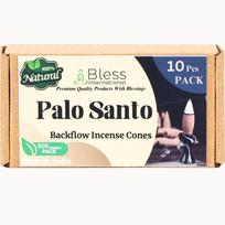 Bless-International Palo-Santo-100%-Natural-Incense-Backflow-Cones-for-Waterfall Handmade-Organic-Chemicals-Free for-Purification-Relaxation Pack of 10 Cones