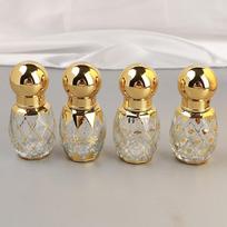 12 ml prabangus auksinio eterinio aliejaus ritininis buteliukas, pripildomas kvepalų buteliukas, stiklinis ritininis eterinių aliejų buteliukas, kosmetikos talpykla Roller Bottle